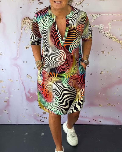 Abigail™ | Kleurrijke V-hals jurk