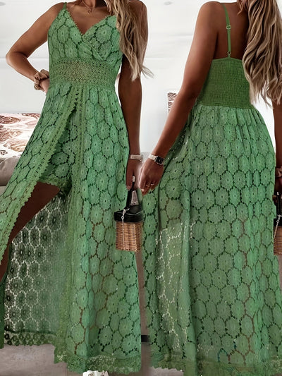 Lisanne™ | Kanten Maxi Jurk met Verfijnd Detail