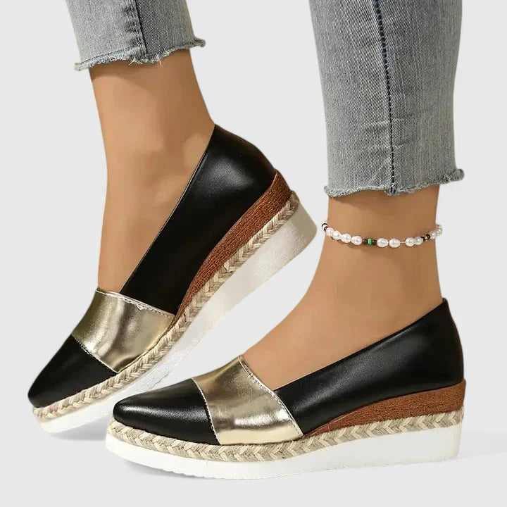 JANINE – DE METALLIC ESPADRILLE WEDGE