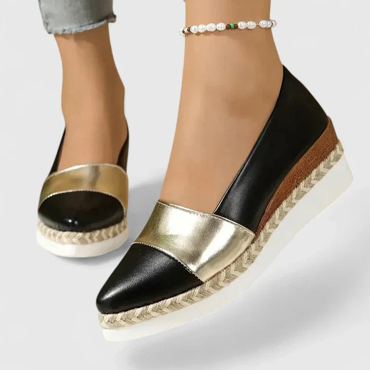 JANINE – DE METALLIC ESPADRILLE WEDGE