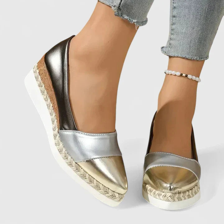 JANINE – DE METALLIC ESPADRILLE WEDGE