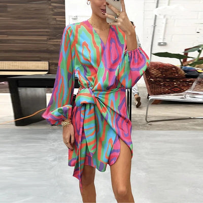 Maja™ | Modieuze elegante bedrukte jurk